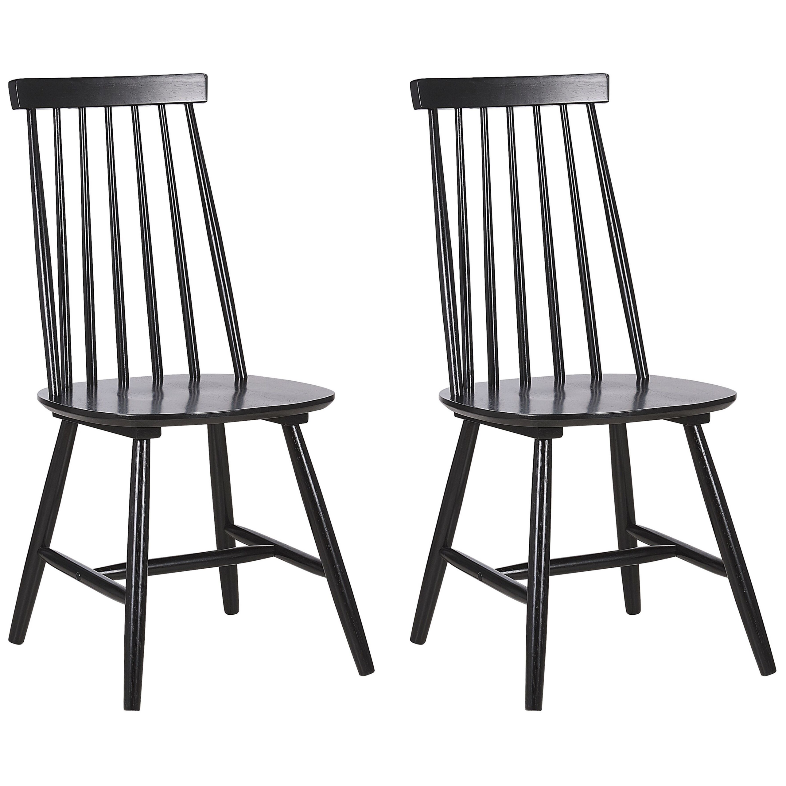 Set med 2 matstolar BURBANK Trä Svart