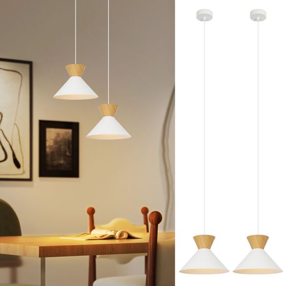 NETTLIFE Vintage - matsal, pendellampa, 2 x svart, pendellampa, industriell, pendellampa, E27, metall, retro