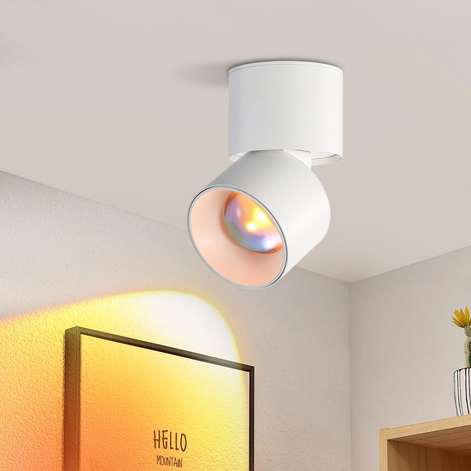 NETTLIFE LED - spotlight för solnedgång 350° roterande modern sovrum för inomhus vardagsrum trappa barnrum