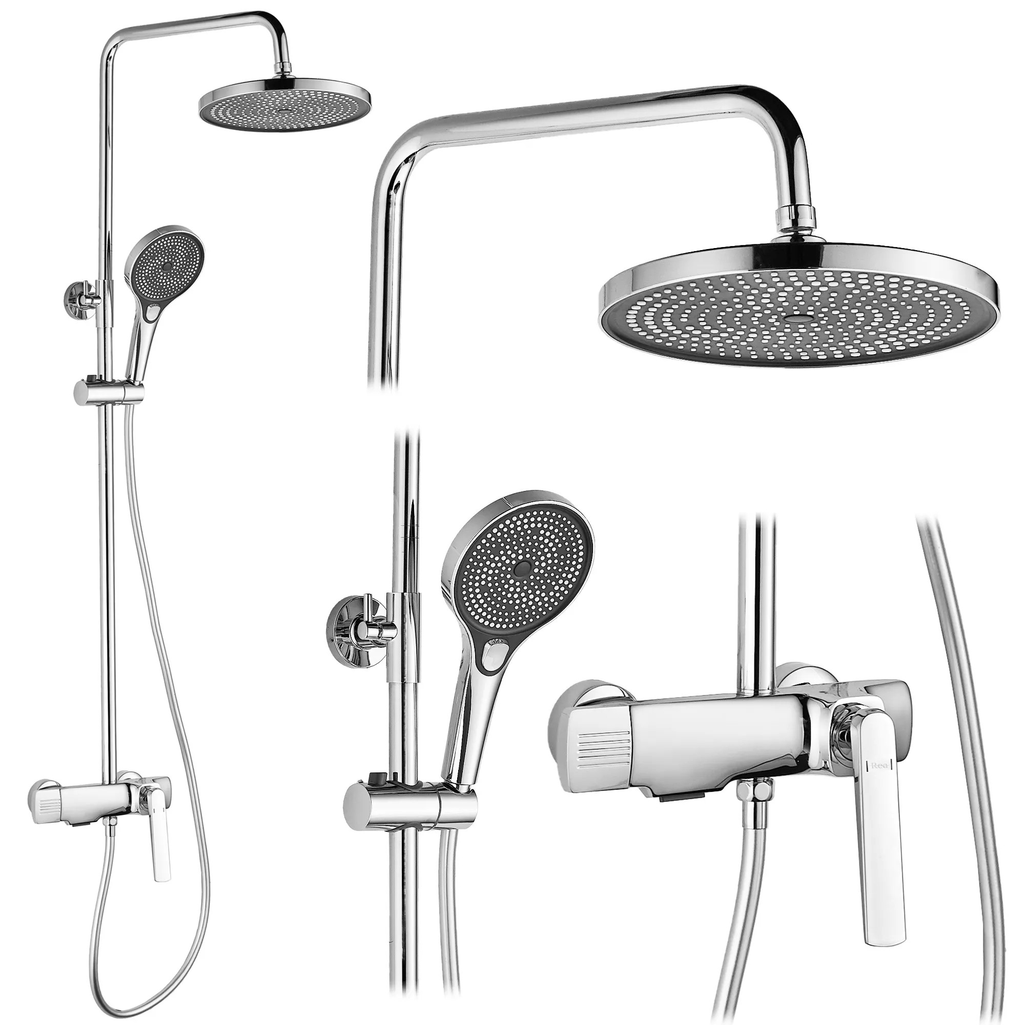 REA duschset REBEL , Krom, 50x25x135,5cm