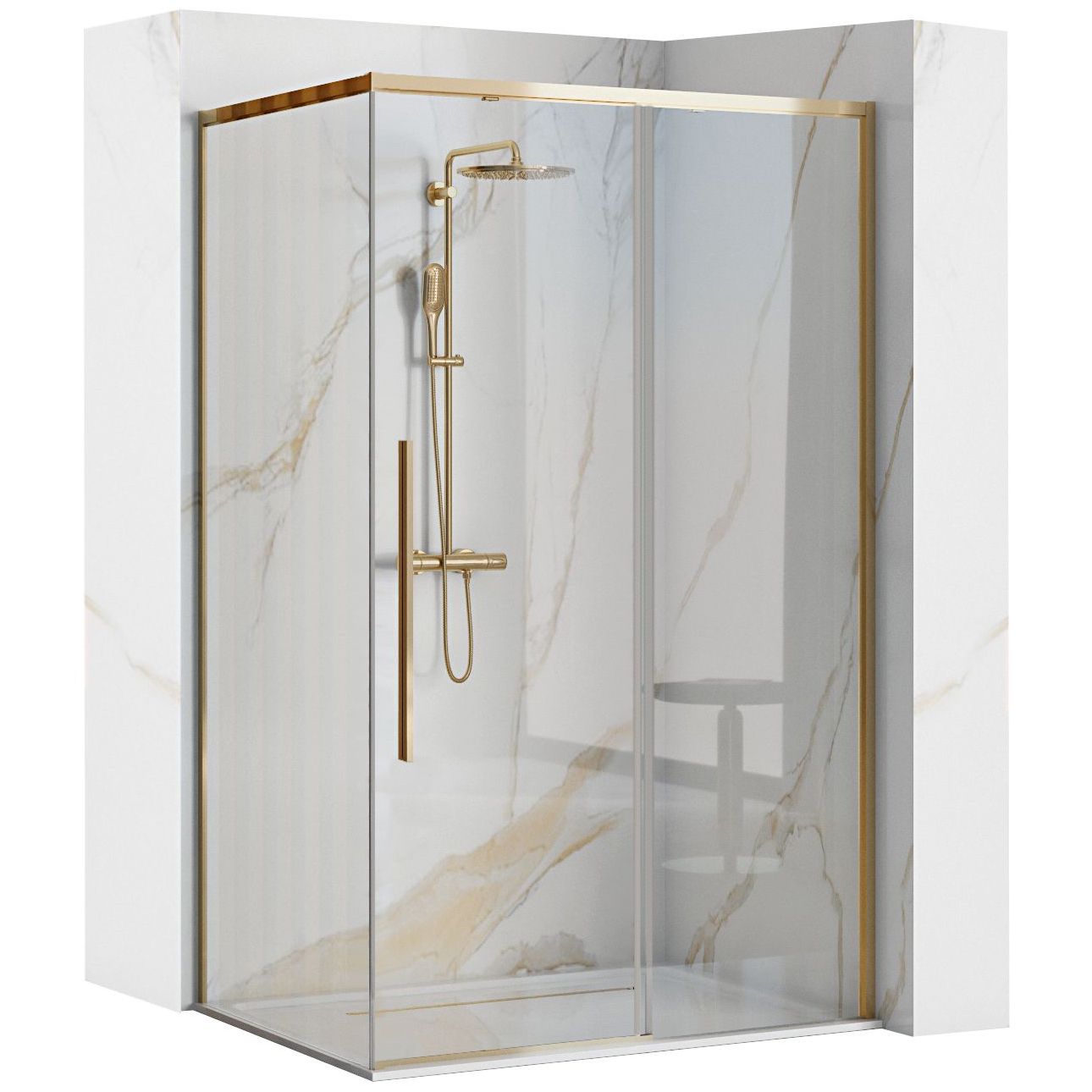 REA Duschkabin SOLAR 80x100 Guld, 80x98,5x195cm