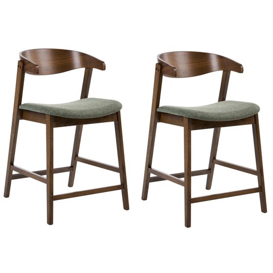 Set med 2 barstolar LILLY Mörkgrön/ Brun