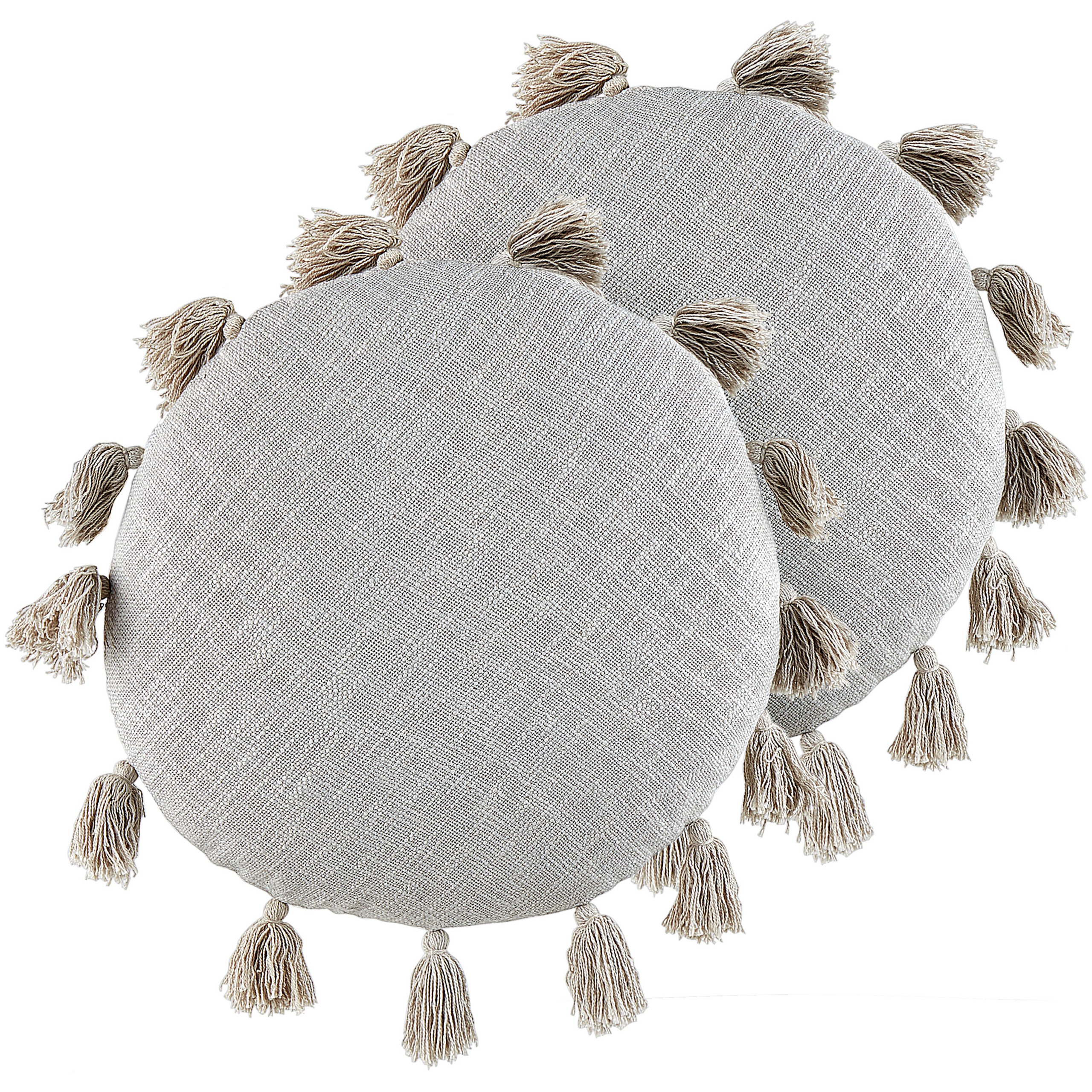 Set med 2 prydnadskuddar MADIA 45 x 45 cm Bomull Grå Monokromt