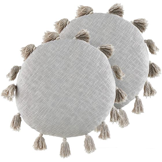 Set med 2 prydnadskuddar MADIA 45 x 45 cm Bomull Grå Monokromt