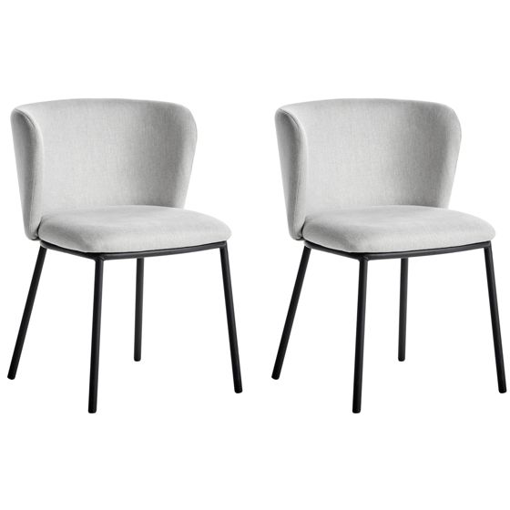 Set med 2 matstolar MINA Ljusgrå