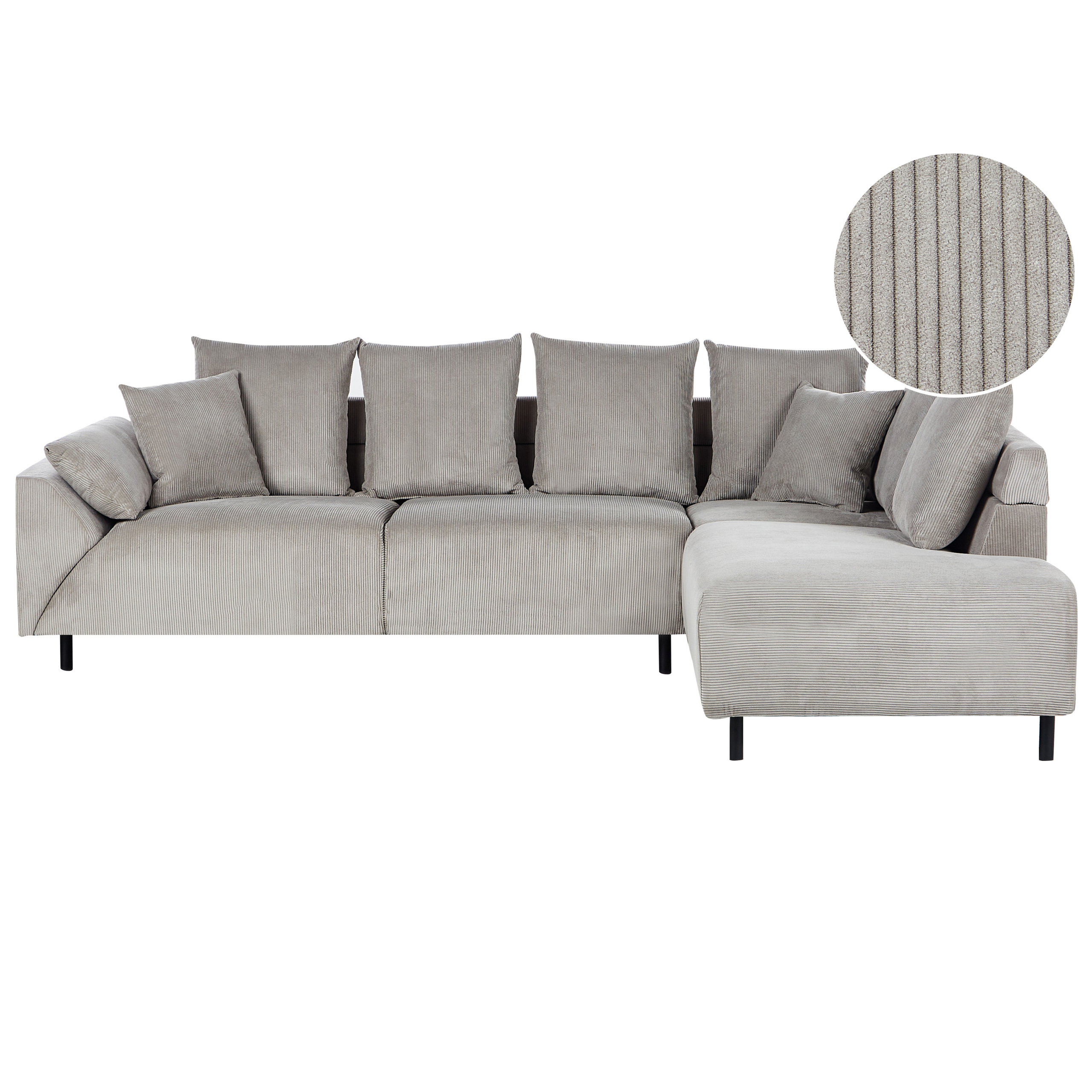 Hörnsoffa 4-sits LUNNER Manchester Ljusgrå Vänstervänd