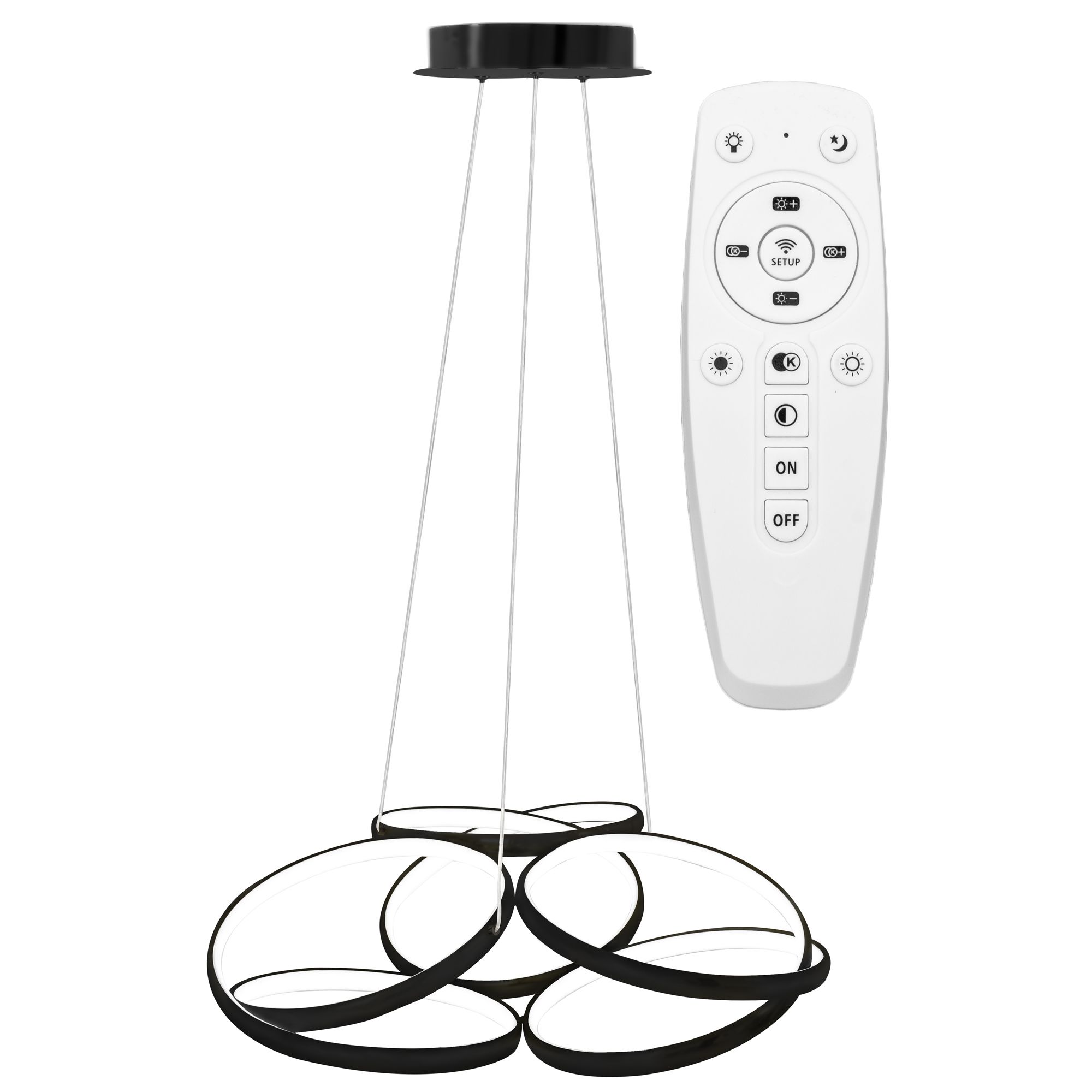 TOOLIGHT hängande taklampa LED APP793-CP FLAT Svart 26x54x70cm