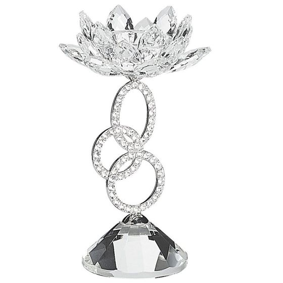 Ljusstake OVIEDO 19 cm Glas Silver