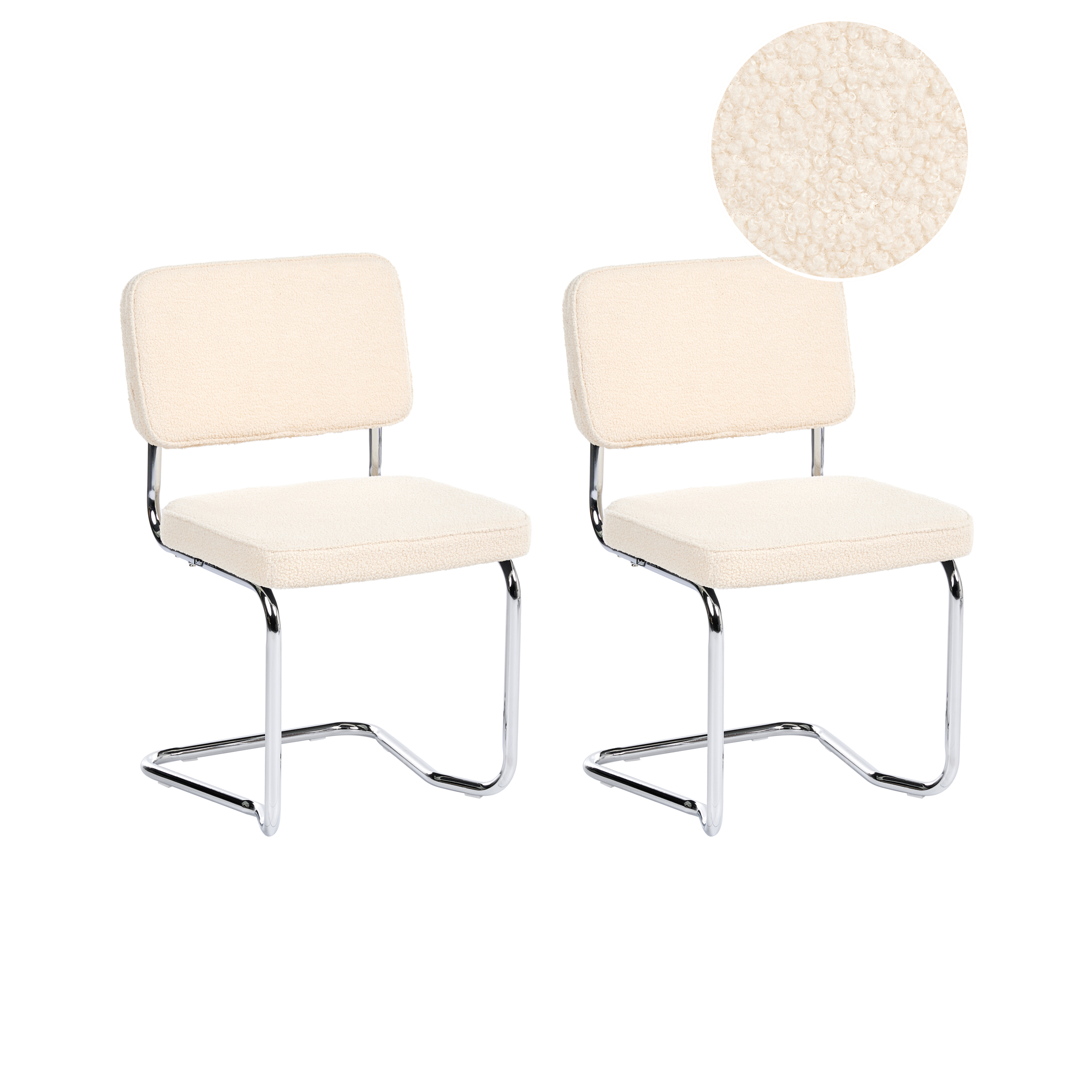 Set med 2 matstolar IRWIN Bouclé Ljusbeige