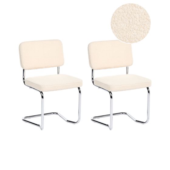 Set med 2 matstolar IRWIN Bouclé Ljusbeige