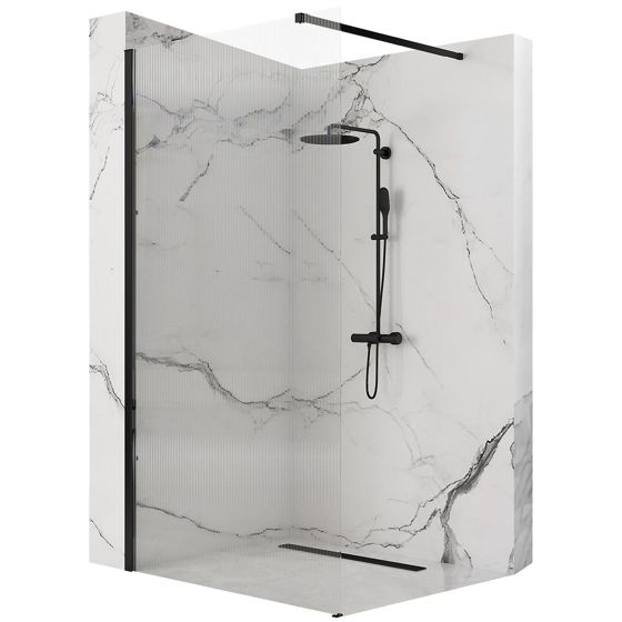 REA Duschvägg AERO INTIMO 90 Svart, 1,8x90x200cm