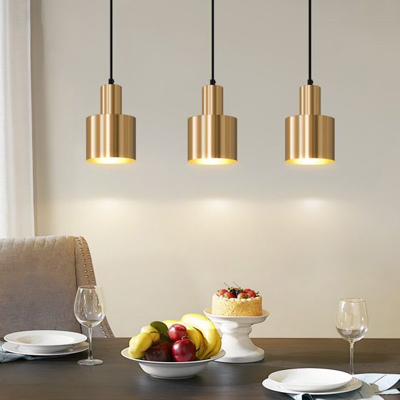 NETTLIFE pendellampa matbord pendellampa vintage matsal 3 lågor matplats guld modern design metall E27