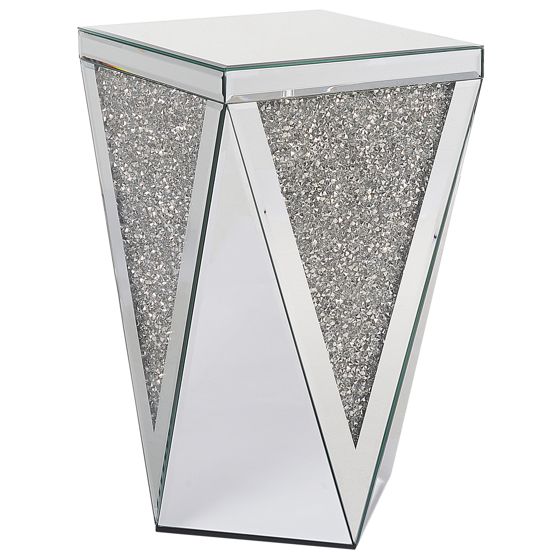 Sidobord LUXEY Glas Spegelblank silver