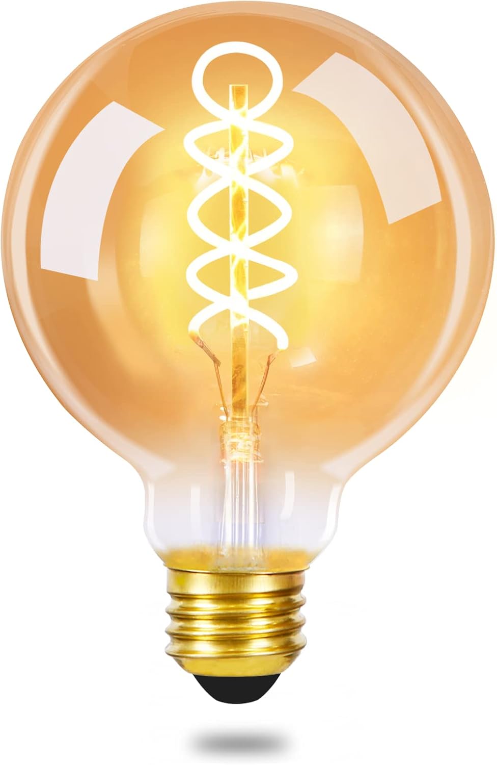 NETTLIFE LED Edison - glödlampa, retrostil, klotformad glödlampa, 4 W, G80, dekorativa klotformade glödlampor, varmvit, 2200 K, LED