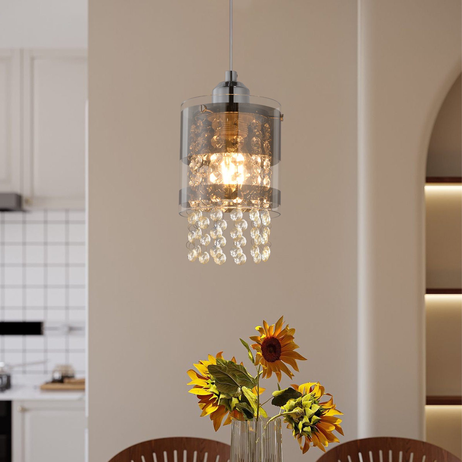 NETTLIFE Pendellampa, transparent, glasfärgad, max 40w, E27, max. diameter, 150cm, modern, matbord, 1 lampa