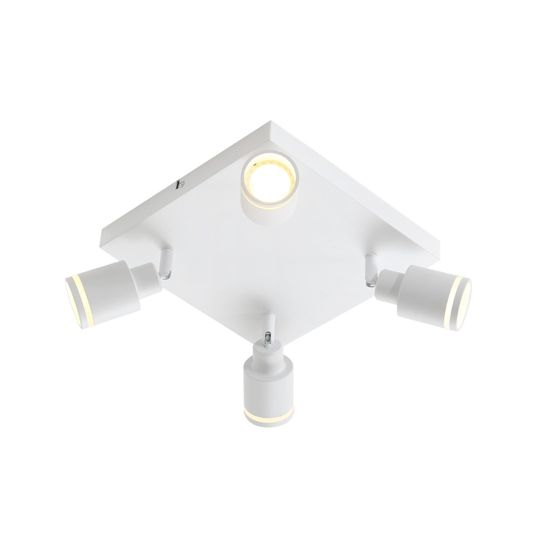 NETTLIFE Svarta takspotlights 4 lågor GU10 justerbar metall för inomhusbruk justerbar 355° utan glödlampa