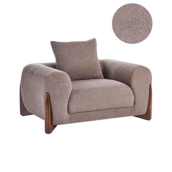 Fåtölj VINLIDEN Bouclé Brun