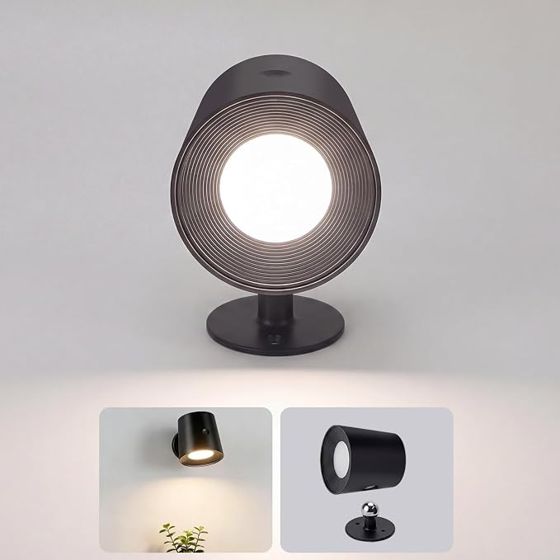 NETTLIFE Vägglampa för inomhusbruk, metall, bur, dimbar, modern, 360° justerbar, taklampa i metall, svart, design