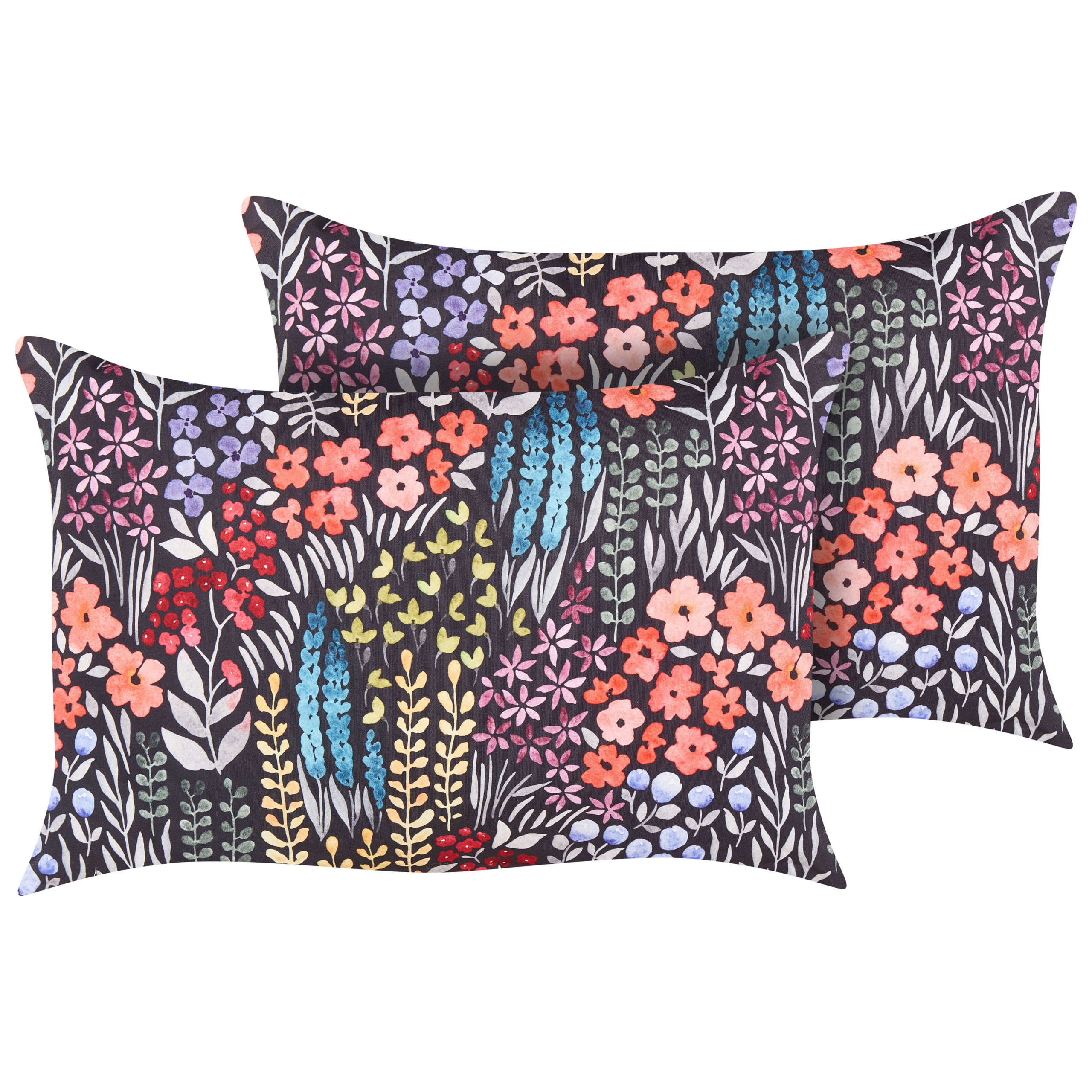 Set med 2 utomhusdynor CASTELARO Blommigt tryck 40 x 60 cm Flerfärgad
