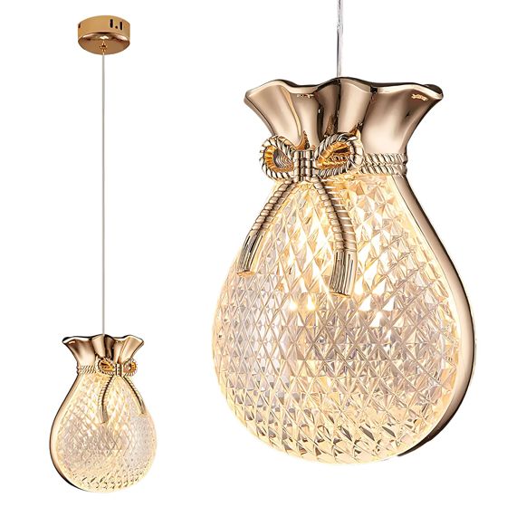 TOOLIGHT hängande taklampa LHJ107-1CP GOLD Guld/Roséguld 12x16x12cm
