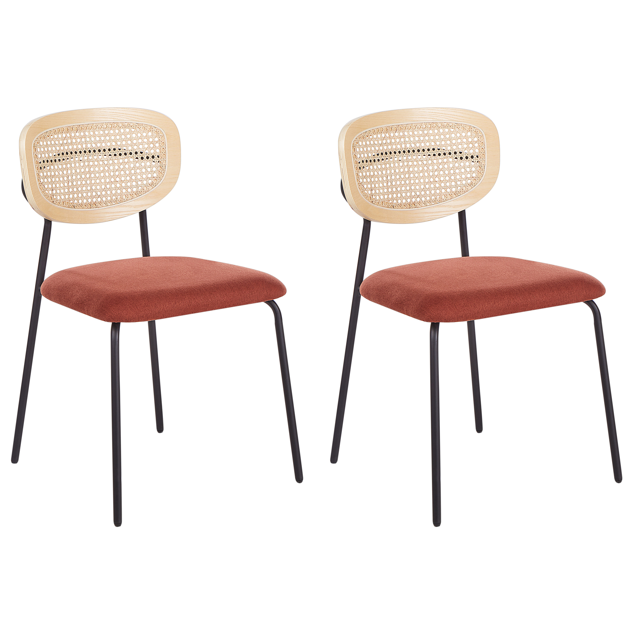 Set med 2 matstolar MAYETTA Metall Orange