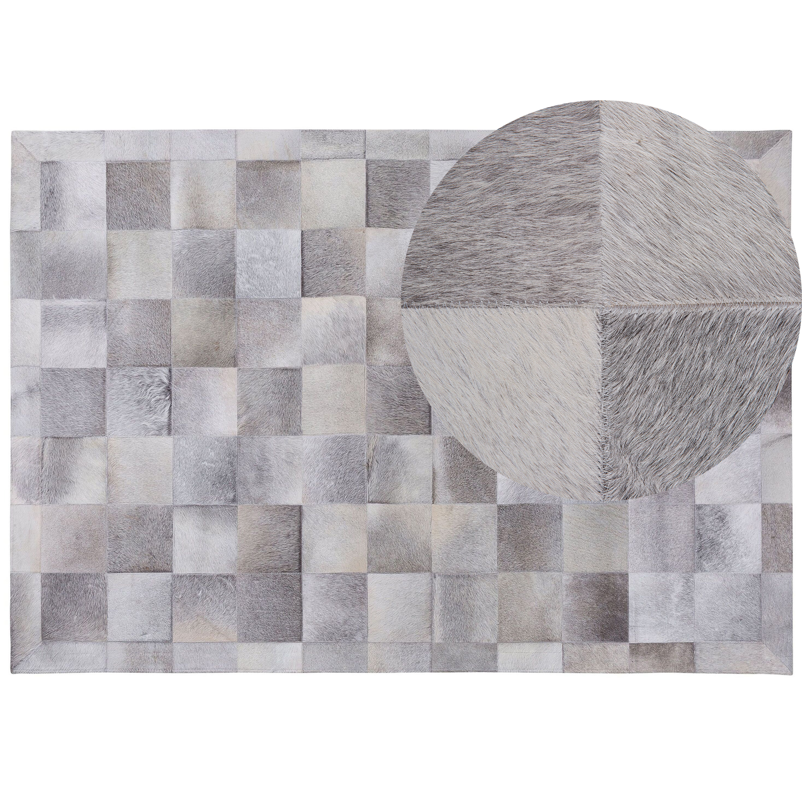 Matta ALACAM Grå 160 x 230 cm Läder