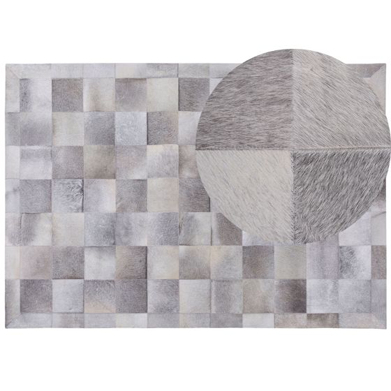 Matta ALACAM Grå 160 x 230 cm Läder