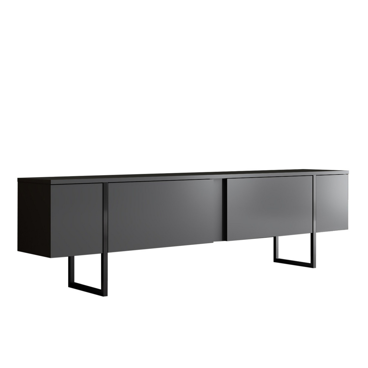 Norda Design Modern TV-bänk med metallben, 180x30x50 cm | 100% melaminbelagd, 18 mm tjock
