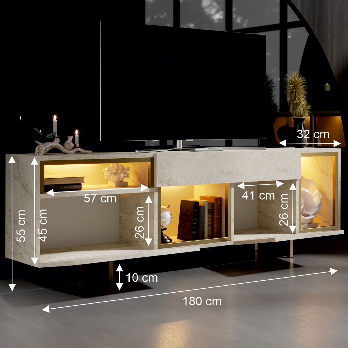 Norda Design TV-bänk Norm 32 x 180 x 55 cm