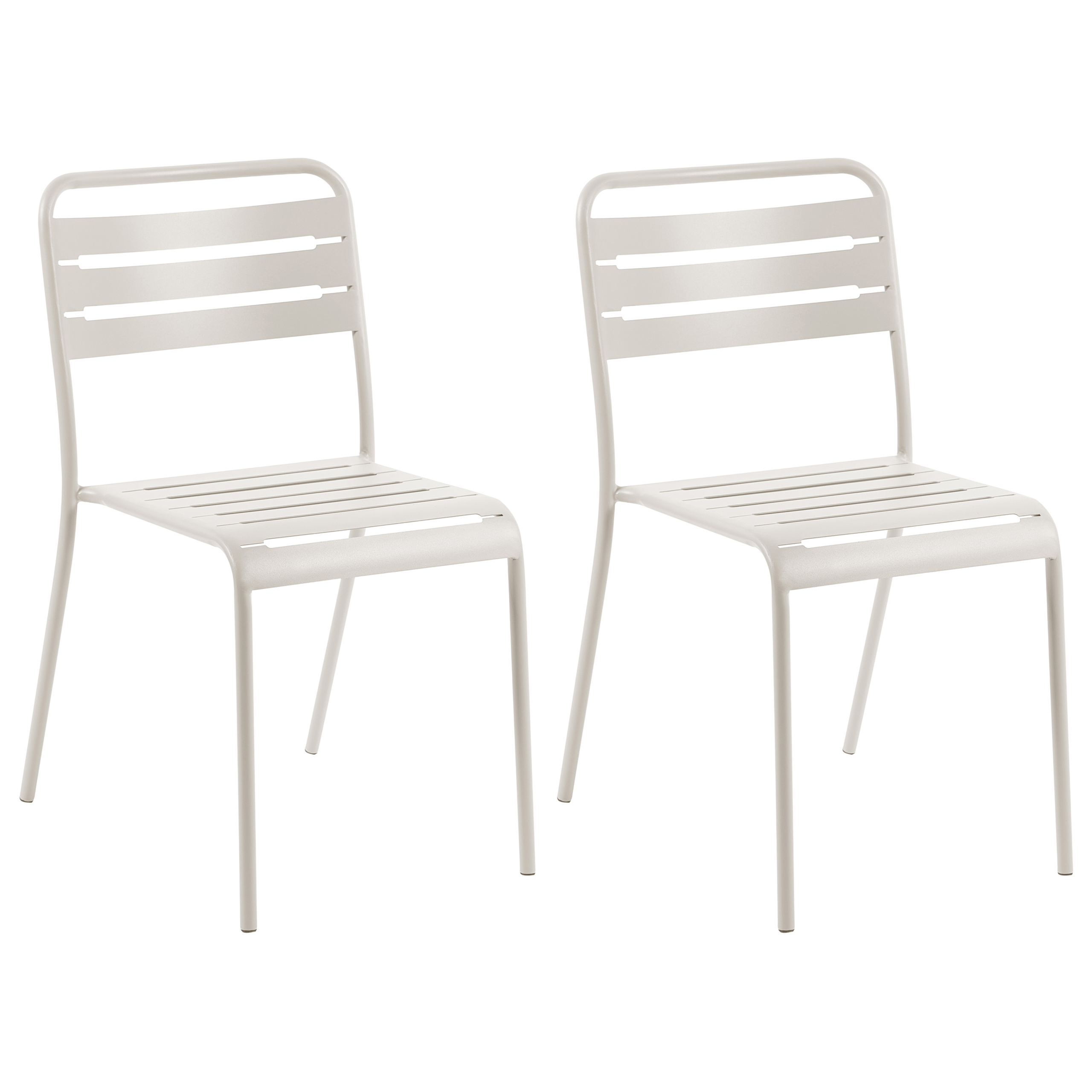 Set med 2 trädgårdsstolar LEFKADA Metall Ljusbeige