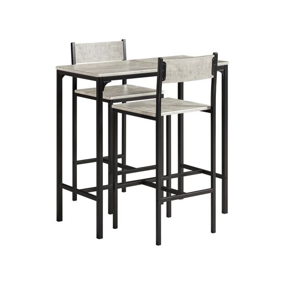 SoBuy Barbord och 2 barstolar med hyllor Matgrupp köksö med sittplats Testad för 150 kg (OGT03-HG)