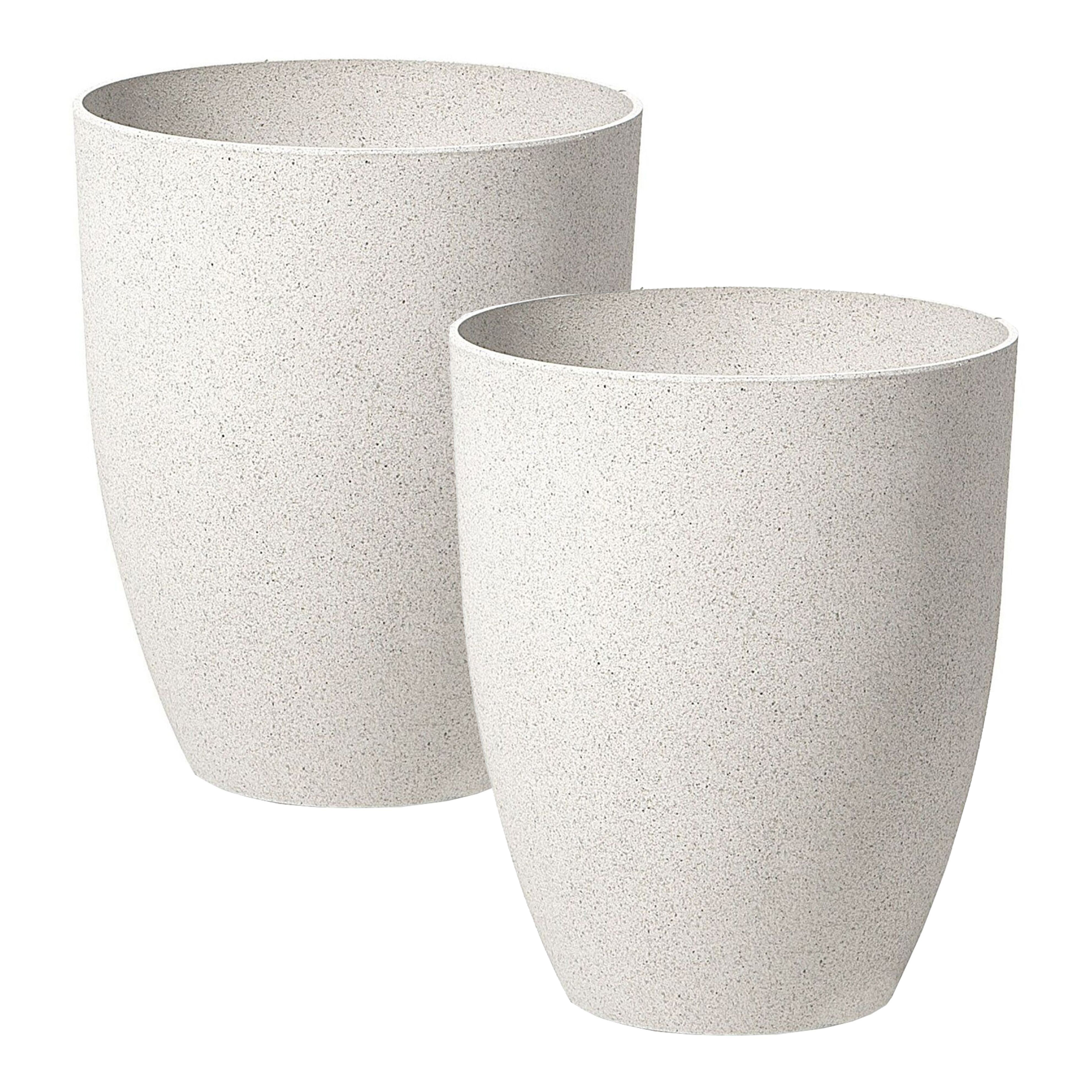 Set med 2 växtkrukor CROTON 43 cm Off-White