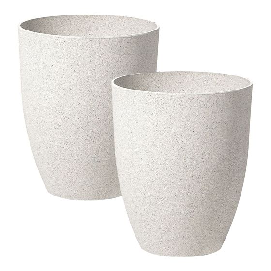 Set med 2 växtkrukor CROTON 43 cm Off-White