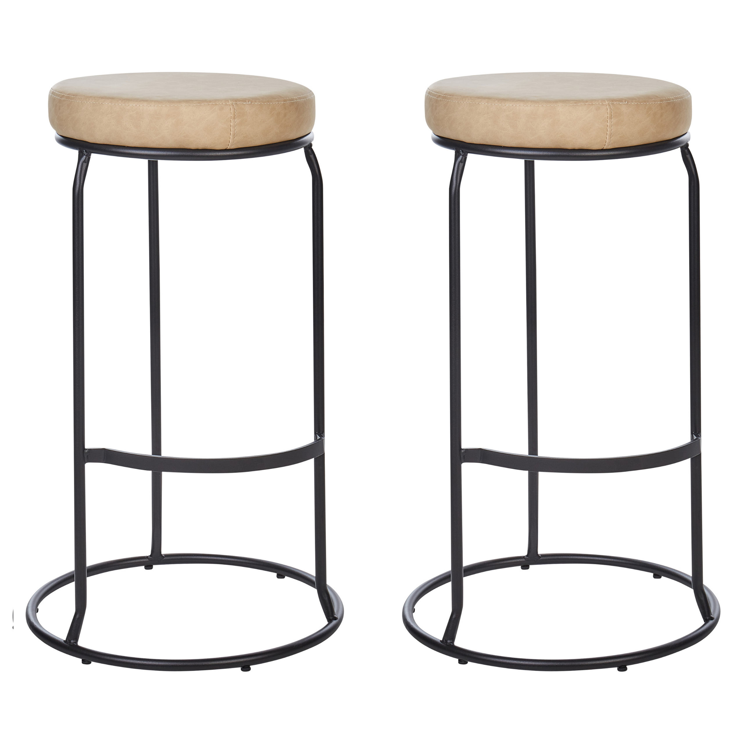 Set med 2 barstolar MILROY Konstläder Beige