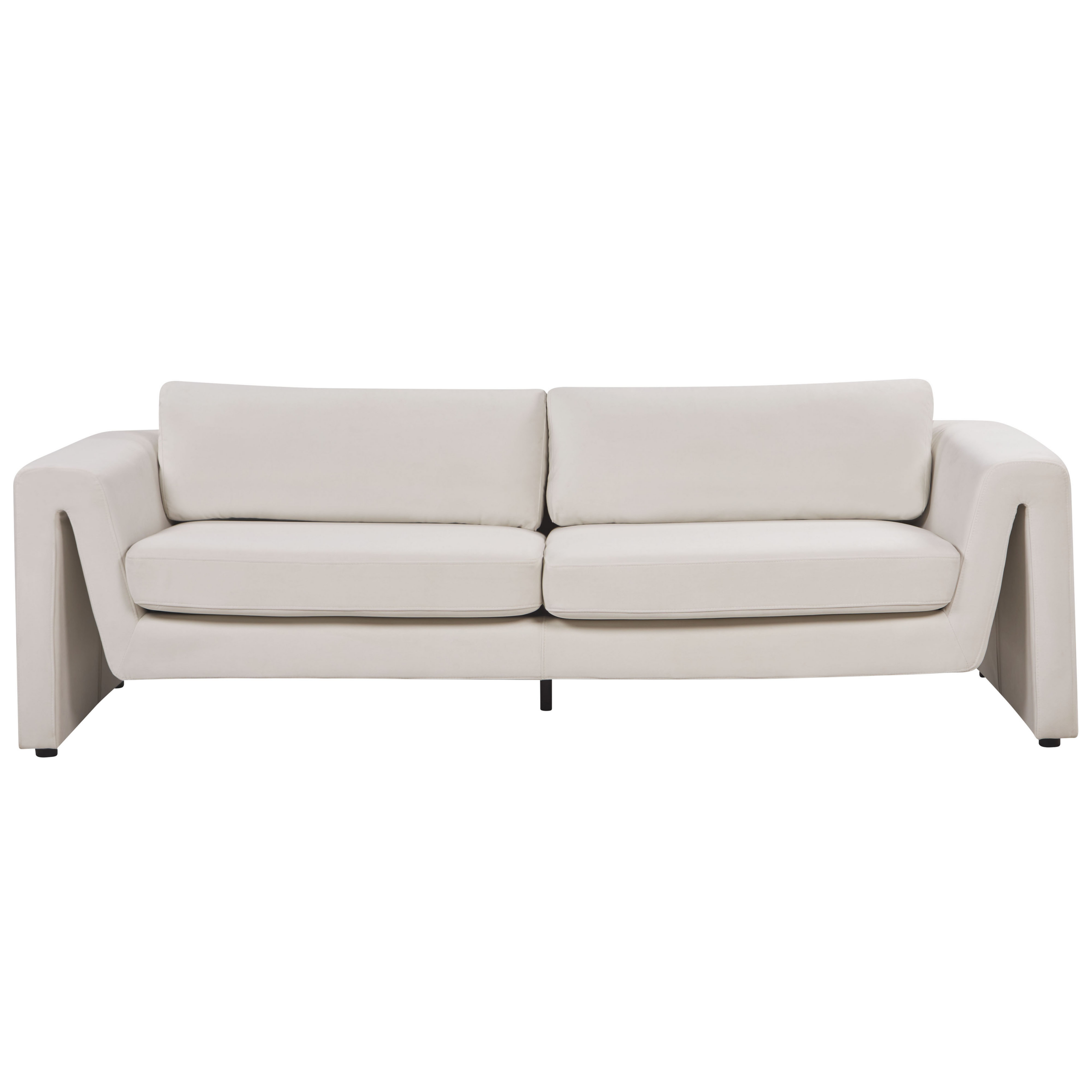 Soffa 3-sits MAUNU Sammet Ljusbeige