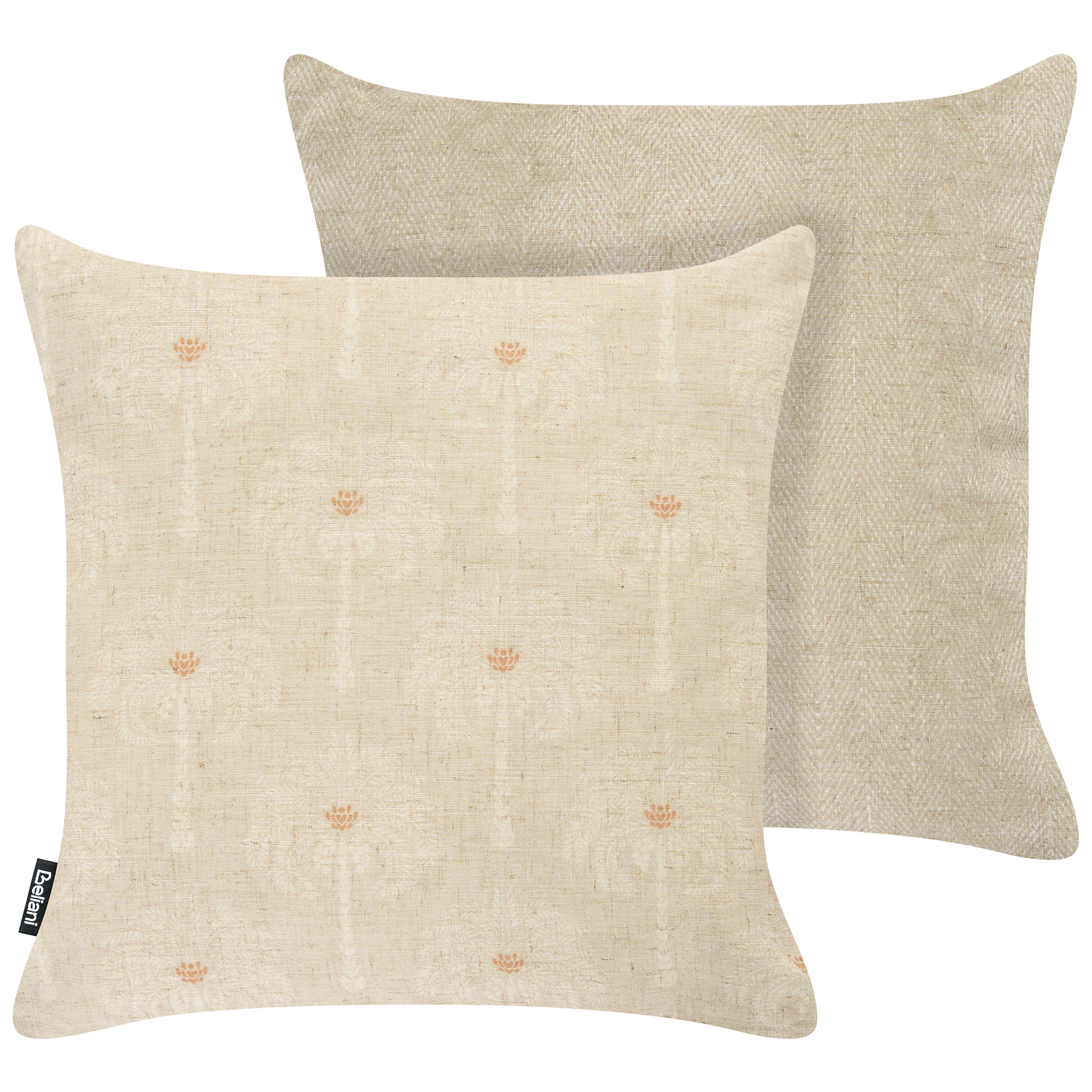 Set med 2 utomhusdynor CALIA Växtmotiv 45 x 45 cm Beige
