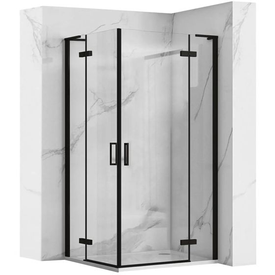 REA Duschkabin Hugo Double 90x90 Svart, 90x90x200,5cm