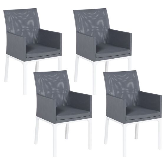 Set med 4 trädgårdsstolar BACOLI Mörkgrå