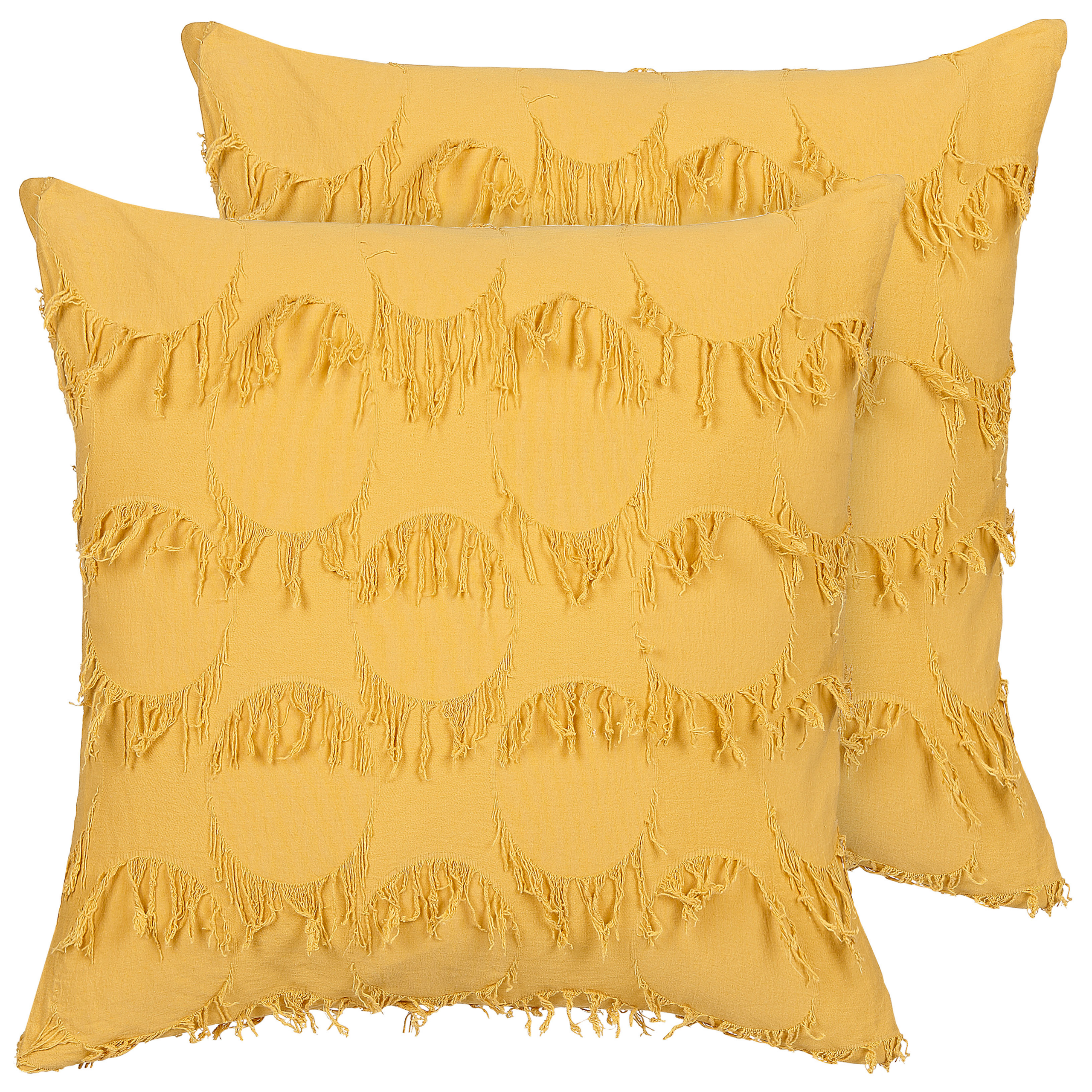 Set med 2 prydnadskuddar AGASTACHE 45 x 45 cm Gul Geometriskt tryck