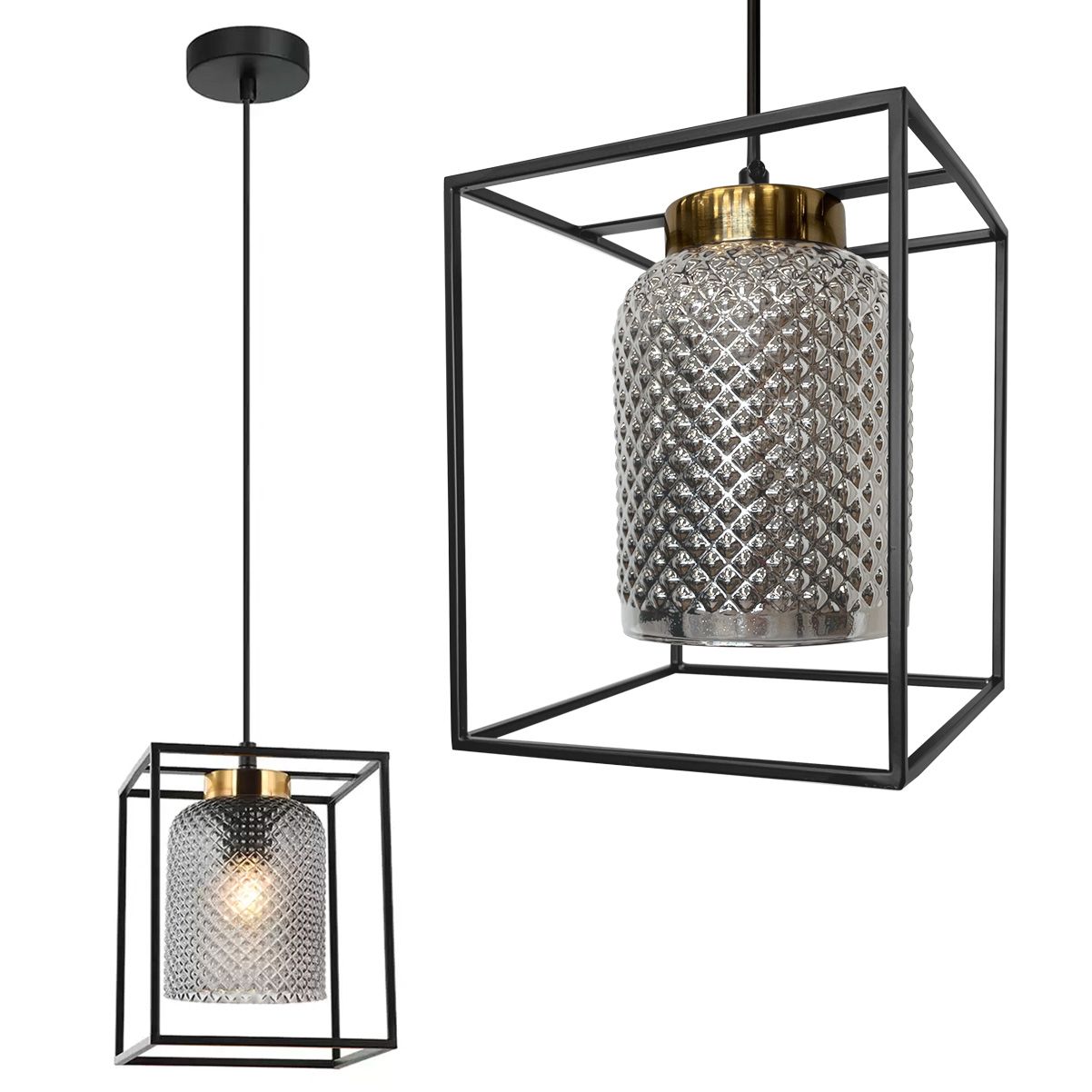 TOOLIGHT hängande taklampa APP1265-1CP Svart 20x16x20cm