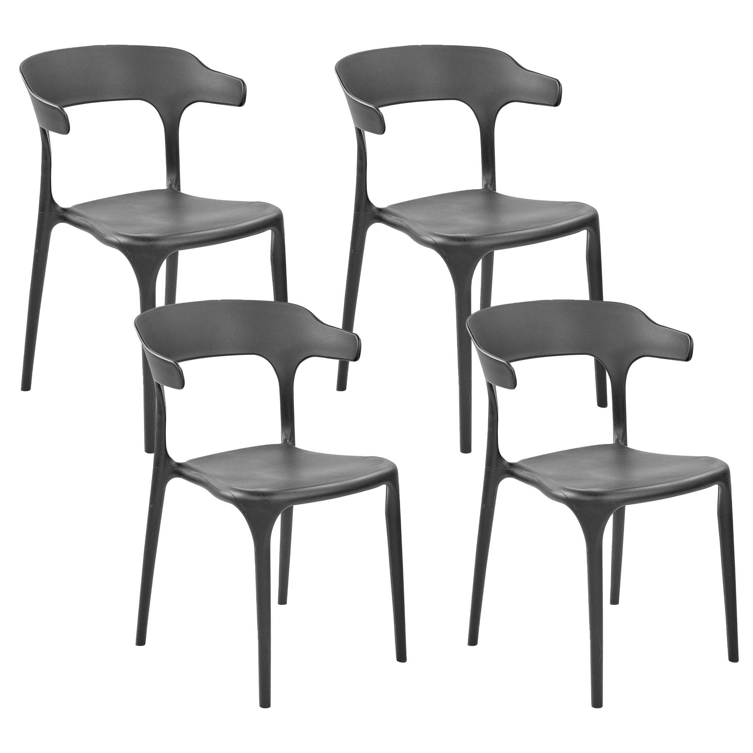 Set med 4 trädgårdsstolar GUBBIO Svart