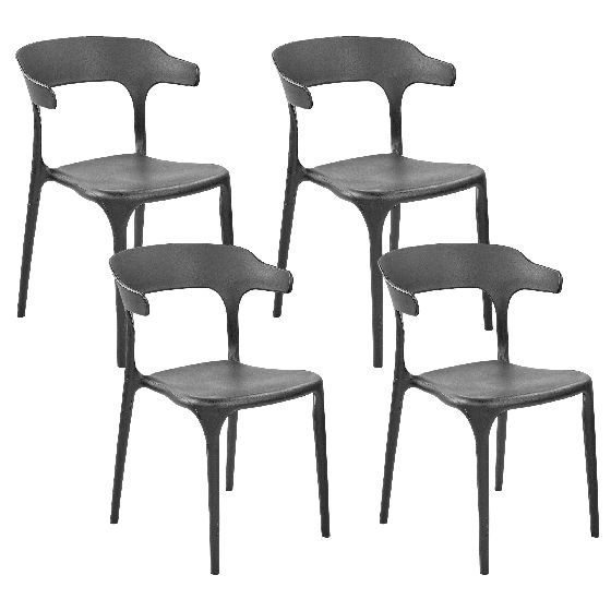 Set med 4 trädgårdsstolar GUBBIO Svart