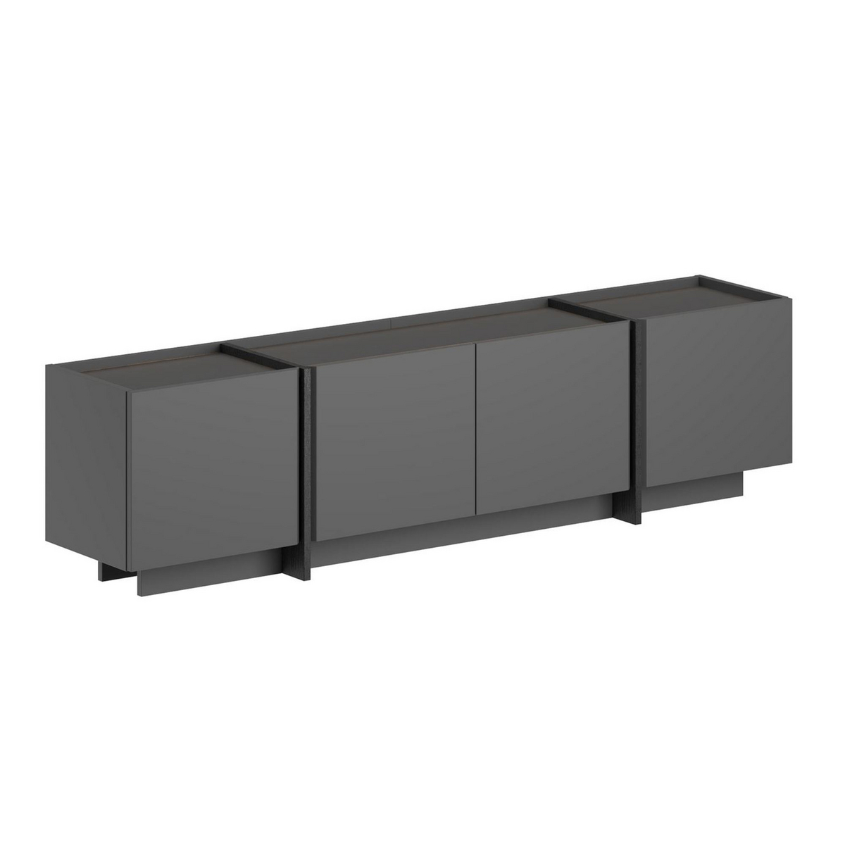 Norda Design Modern TV-bänk, 180 cm | 100% melaminbelagd, mjukstängande gångjärn, 18 mm tjock