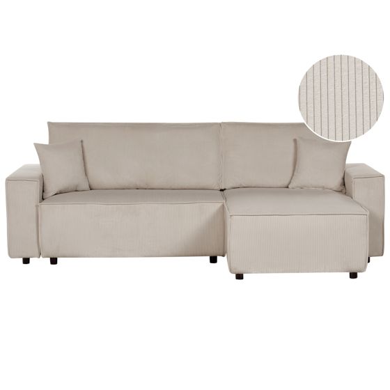 Hörnbäddsoffa 3-sits ABACKA Manchester Beige Vänstervänd