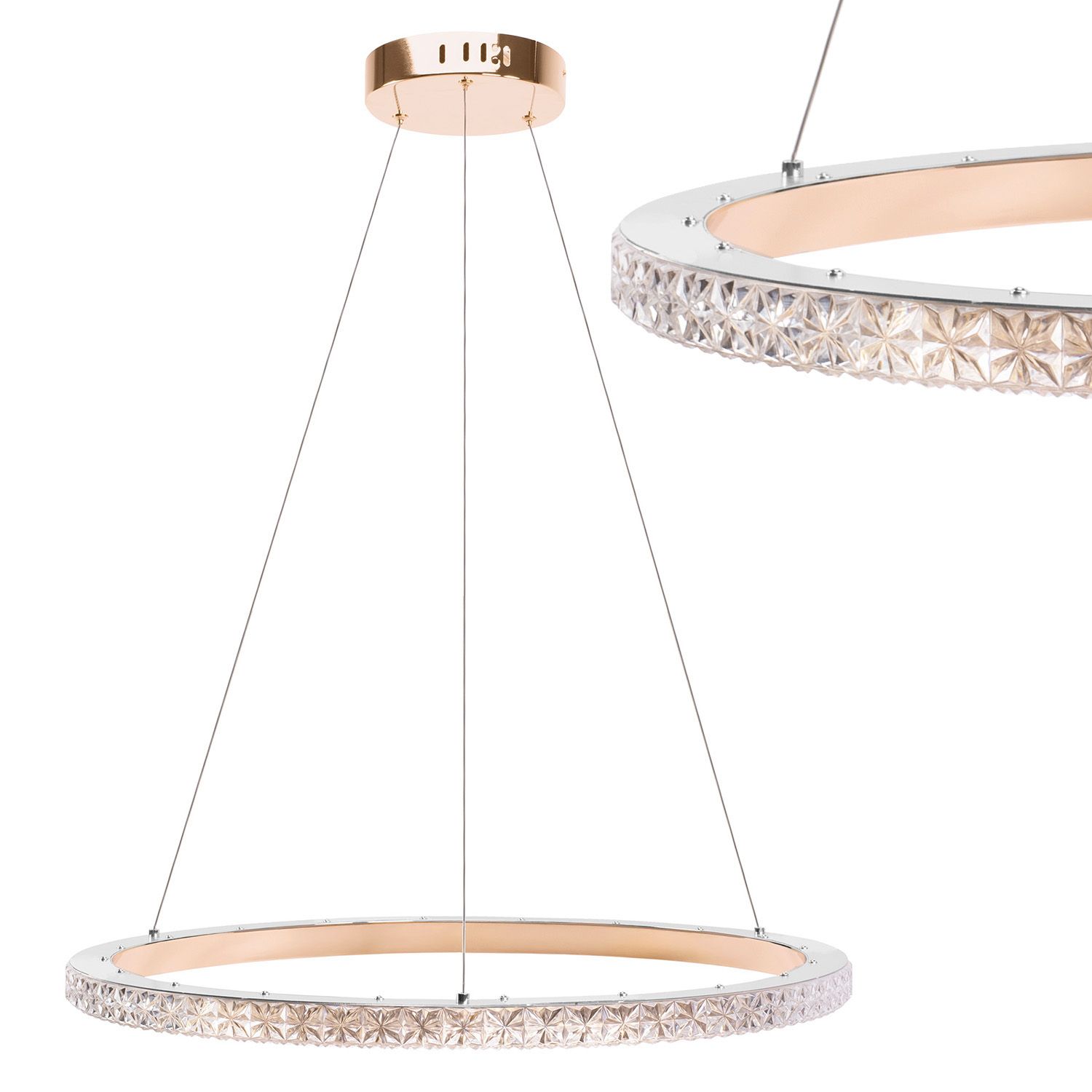 TOOLIGHT hängande taklampa MS009-CP 59CM LED Roséguld 59x59x2,5cm