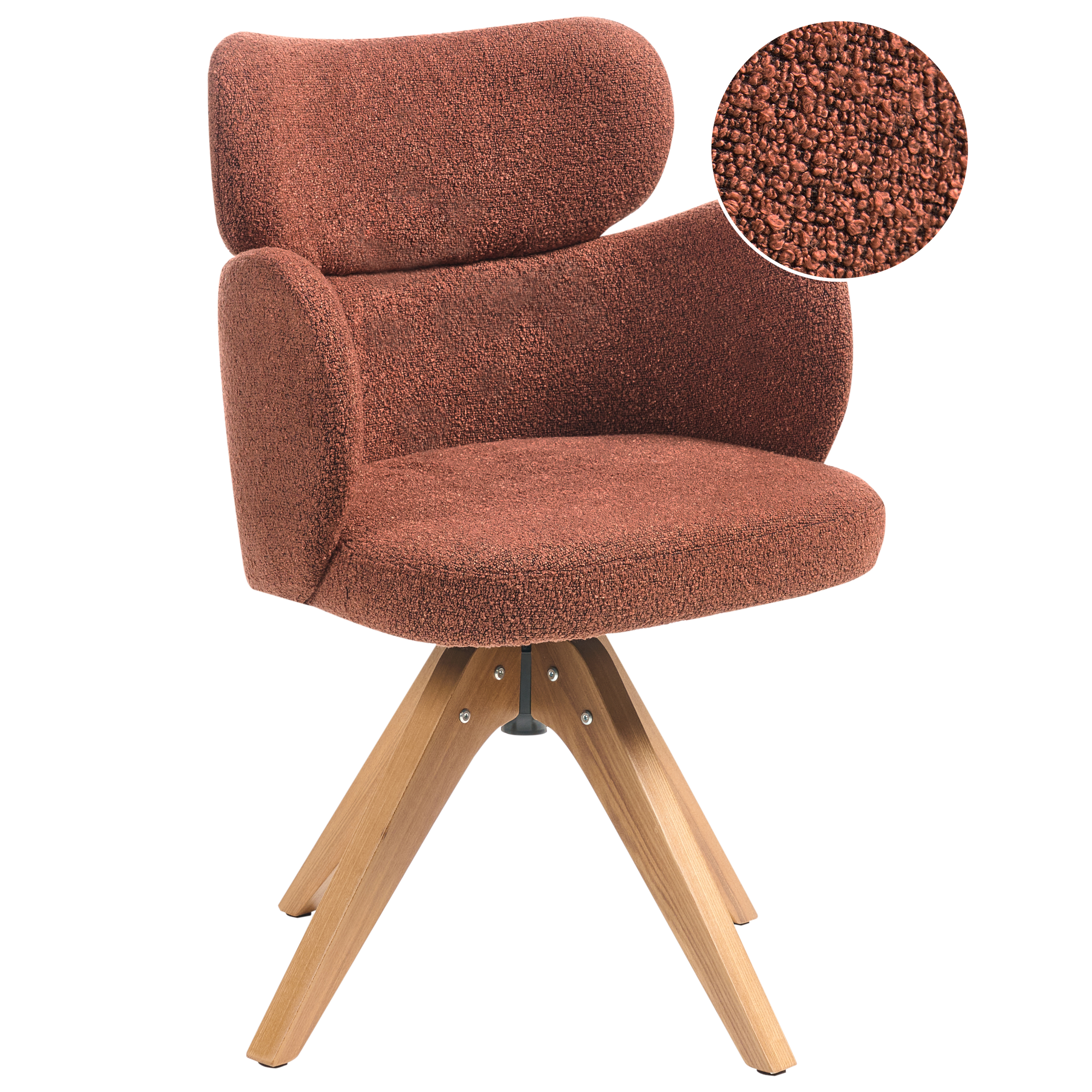 Matstol Vridbar MARCY Bouclé Orange