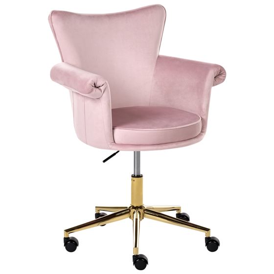 Skrivbordsstol VELENCIA Sammet Pastellrosa