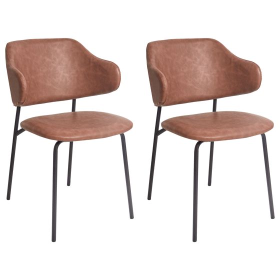 Set med 2 matstolar KENAI Konstläder Brun
