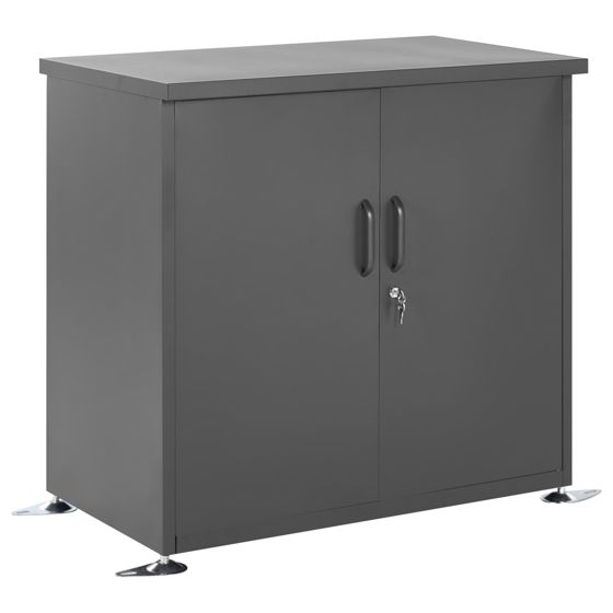 Trädgårdsskåp DORGALI 93 cm 88 cm Metall Grafitgrå