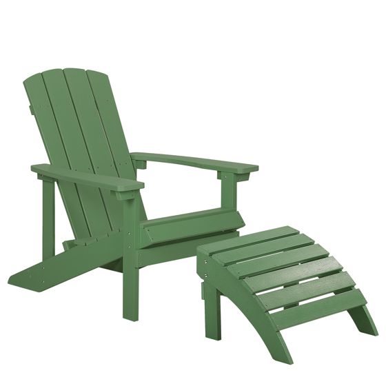 Trädgårdsstol ADIRONDACK med fotpall Grön